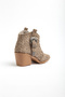Mink Earth Straw Knitted Fabric Buckled Ankle Summer Western Cowboy Boots - 3
