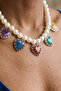 Pearl Colorful Heart Necklace - 2