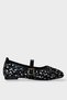 Shiny Sequin Detailed Belt Pack Buckled Day Stylish Women's Shoes Ballet Flats Black - Silver