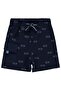 Baby Boy Fish Print Shorts 6-18 Months - Navy Blue