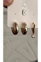 Stone Hoop Earrings and Star Solitaire Earring Set (Set of 3 Earrings) - 4