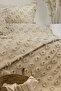 Grace Cappuccino Geometric Patterned Double Pique Bedspread Set - 3 Pieces 240X260 cm Cappuccino - 4