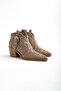 Mink Earth Straw Knitted Fabric Buckled Ankle Summer Western Cowboy Boots - 2