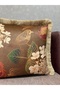 Blend-9372 Brown Bird Tasseled Imported İ Silk a Velvet I Cushion Cover 3X43 Size - 4