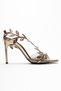 Carvelli Gold Leaf Motif Women's Stiletto Heel U Shoes - 4