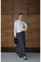 Women's Black Plaid Pattern Long Pocketed Skirt - 2