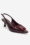 Dublin Claret Red Print Buckled Women's Heeled Shoes - 3