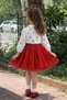 Girl's Red Tutu Skirt and Bow Shirt Set – Stylish Combination for Casual and Special Occasions - 2