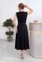 Women's Belt Detail Midi Length Dress Black, Burgundy - 7