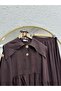 Belina Shirt with Ruffles and Big Button Skirt Set-Mf565 Coffee - 4