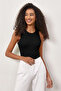 Women's Corded Fabric Look Slim Fit Body-Fitting Basic Undershirt Blouse, Pack of Halter Neck and Cotton