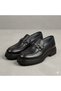 (Bozkaya) Inside and Outside H Genuine Leather Eva H Lightweight Sole Classic Men's Shoes Black