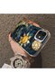iPhone 12 Mini Compatible Silicone Edge Hard Back Anti-Fall Phone Case Moon and Stars Patterned - 3