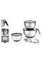 9-Piece Stainless Steel Mixing & Storage Container Set 3 Grater Discs (Fine-Coarse-Slice) 16-20-24 cm - 7