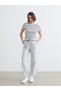 Trendlucky Mom Fit Women's Jean Pants with Elastic Waist with Difference in Color