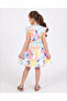 Ruffled sleeve patterned dress - 2