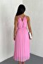 Women's Belted Midi Length Straps Chiffon Dress Dpk4207 - 5