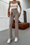Flared Elastic Waistband Tracksuit Mink