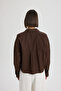 Numen Slit Detail Brown Short Shirt - 5