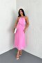 Women's Belted Midi Length Straps Chiffon Dress Dpk4207 - 2