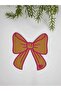 Mustard Fuchsia Embroidered Ribbon-Shaped Embroidered Fabric Cocktail Napkin 1 Piece 15X16