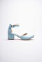 Children's Evening Dress Blue Glittery Heelled Shoes - 6