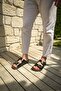 Zrc01 - Summer Premium Buckled Men's Genuine Leather Slipper Black - 3