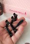 Set of 6 Black Mini Plastic Clamps with Buckle 3.5cm - Makeup Hairdressing Tongs Blow Dry Wave Clip Hair Holder