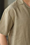Mint Green Tencel Fabric Men's Shorts and Shirt Set E7352 - 3