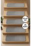 15 Pieces of Ladder Steps Rug Pieces 20X67 cm Latex Non-Slip Underlay Machine Made Washable Gray/Beige