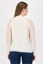 Women Round Neck Long Sleeve Embellished Shirt, Cream - 2