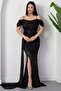 Sweetheart Neckline Front Gathered Sequin Dress 41066 - 6