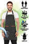 Apron Chef Waiter Restaurant Cafe Cook Kitchen Barista Hairdresser Black Work Apron with Two Pockets
