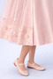 Girl's Powder Pink Tulle Cape Evening Dress – Elegant Special Occasion Model with Floral Appliques for Ages 6-10 - 6