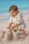 Baby, Unisex, 100% Organic Cotton, Summer, Brown Hooded Shorts Jumpsuit (Waterproof Zippered Organizer Bag Is a Gift.) - 5