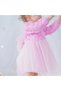 Baby Girl Children's Birthday Party Wedding Dress Long Sleeve Rose Bow Tulle Tutu Lined - 4