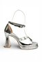 Y404850209 Silver Block Heel Pack Women's Shoes - 8
