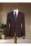 Brown Sport Classic Italian Style S Slim Fit Men's Blazer Jacket - 2