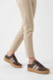 Flarora Brown Unisex Thick Sole Lace-Up Rustic Striped Suede Orthopedic Daily Comfortable Lightweight Sports Shoes - 7