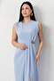 Crew Neck Buckled Waist Slit Dress GRS3718 - 2