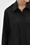 Women's Laser Cut Fabric Long Sleeve Design Shirt - 8
