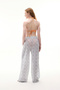 Women's White Marine Printed Tie-Waist Wide Leg Trousers - 2