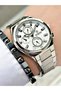 Silver Color Functional Steel Band 3 Atm Men's Wristwatch + Bracelet as a Gift - 3