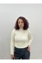 Women's Lace-Like Knit Half Turtleneck Sweater Knitwear Patterned Stylish Comfortable Casual Combination Sweater