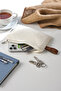 Soft Fabric Leather Label Luxury Wallet Phone Credit Card Keychain Coin
