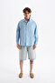 Poplin Fabric, Comfortable Fit, Drop Shoulder, Men's Plain Shirt - 2