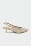 Brayn Knitted Detail Women's Skin Heeled Shoes - 4