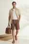 Men's Brown 100% Cotton Linen Muslin Shorts Comfortable Fit Summer Breathable Fabric Back Pocketed Casual - 7