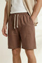 Men's Brown 100% Cotton Linen Muslin Shorts Comfortable Fit Summer Breathable Fabric Back Pocketed Casual - 5