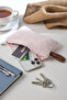 Soft Fabric Leather Label Luxury Wallet Phone Credit Card Keychain Coin